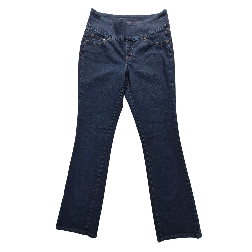 Jag Jeans High Rise Bootcut Pull On Jeans Womens 8 Dark Wash Stretch Denim